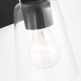 Miles Small Clear Glass Vanity Light Midnight Black By Generation Lighting - Detailed View2