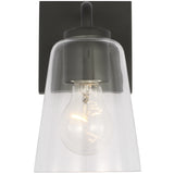 Miles Small Clear Glass Vanity Light Midnight Black By Generation Lighting