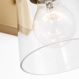 Miles Small Clear Glass Vanity Light Satin Brass By Generation Lighting - Detailed View1