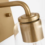 Miles Small Clear Glass Vanity Light Satin Brass By Generation Lighting - Detailed View2