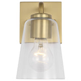 Miles Small Clear Glass Vanity Light Satin Brass By Generation Lighting