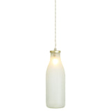 Milk Bottle Pendant Light - Satin Brass