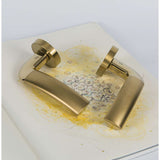 Milla Door Lever in Polished Brass / Satin Gold lifestyle view by Colombo Design