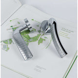 Milla Dotted Door Lever in Polished Chrome / Satin Chrome lifestyle view by Colombo Design