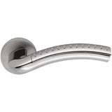 Milla Dotted Door Lever in Polished Chrome / Satin Chrome by Colombo Design