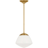 Milne Pendant — 10", Milk, Burnished Brass
