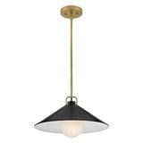 Milo Pendant Light Lacquered Bras Black By Lark Living - Front View1