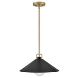Milo Pendant Light Lacquered Bras Black By Lark Living - Front View3