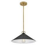 Milo Pendant Light Lacquered Bras Black By Lark Living - Front View4