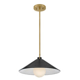 Milo Pendant Light Lacquered Bras Black By Lark Living - Front View5