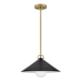 Milo Pendant Light Lacquered Bras Black By Lark Living - Front View