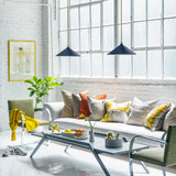 Milo Pendant Light Lacquered Bras Matte Navy By Lark Living - Lifestyle View2