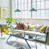 Milo Pendant Light Lacquered Brass Sage Green By Lark Living - Lifestyle View1