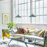 Milo Pendant Light Lacquered Brass Sage Green By Lark Living - Lifestyle View2