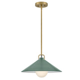 Milo Pendant Light Lacquered Brass Sage Green By Lark Living