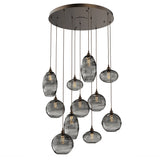 Misto Round Multi-Light Chandelier By Hammerton, Color: Smoke, Number Of Lights: 11, Finish: Flat Bronze