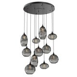Misto Round Multi-Light Chandelier By Hammerton, Color: Smoke, Number Of Lights: 11, Finish: Matte Black