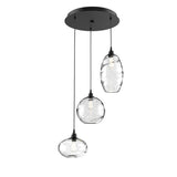 Misto Round Multi-Light Chandelier By Hammerton, Color: Clear, Number Of Lights: 3, Finish: Matte Black