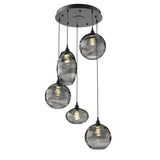 Misto Round Multi-Light Chandelier By Hammerton, Color: Smoke, Number Of Lights: 5, Finish: Matte Black