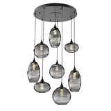 Misto Round Multi-Light Chandelier By Hammerton, Color: Smoke, Number Of Lights: 8, Finish: Matte Black