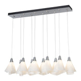 Mobius 10-Light Linear Suspension, shown in Sterling, Standard, by Hubbardton Forge