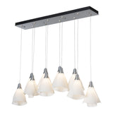 Mobius 10-Light Linear Suspension, shown in Sterling, Standard, by Hubbardton Forge