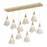 Mobius 10-Light Linear Suspension in Modern Brass, Standard by Hubbardton Forge