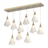 Mobius 10-Light Linear Suspension in Soft Gold, Standard by Hubbardton Forge
