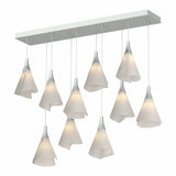 Mobius 10-Light Linear Suspension in Vintage Platinum, Standard by Hubbardton Forge