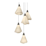 Mobius 5-Light Pendant in Dark Smoke, Long by Hubbardton Forge
