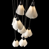 Mobius 9-Light Chandelier detail in Black, Standard, by Hubbardton Forge