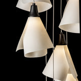 Mobius 9-Light Chandelier detail in Black, Standard, by Hubbardton Forge