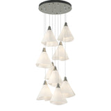 Mobius 9-Light Chandelier in Sterling, Standard by Hubbardton Forge