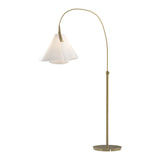 Mobius Arc Floor Lamp in Modern Brass, Spun Frost by Hubbardton Forge