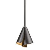 Mobius Steel Shade Mini Pendant, shown in Dark Smoke, by Hubbardton Forge