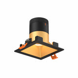 Moda 3” Square Modular Recessed Light by Dals - Gold reflector, Square Black Trim
