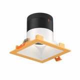 Moda 4” Square Modular Recessed Light by Dals - White reflector, Square Gold Trim