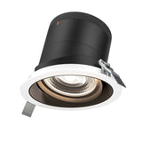 Moda 6” Gimbal Modular Recessed Light by Dals - Black reflector, Round White Trim