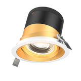 Moda 6” Gimbal Modular Recessed Light by Dals - Gold reflector, Round White Trim