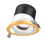 Moda 6” Gimbal Modular Recessed Light by Dals - White reflector, Round Gold Trim