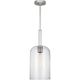 Monroe Cylinder Pendant — 8 3/4", Polished Nickel
