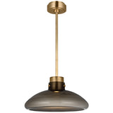 Morgan Pendant Light Medium Hand Rubbed Antique Brass Smoke Glass By Visual Comfort Modern - Front View