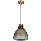 Morgan Pendant Light Small Hand Rubbed Antique Brass Smoke Glass By Visual Comfort Modern - Front View