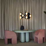 Muse Chandelier, Size: Large, Finish: Sand Black Brushed Brass