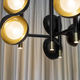 Muse Chandelier, Size: Large, Finish: Sand Black Brushed Brass