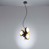 Muse Chandelier, Size: Small, Finish: Sand Black Brushed Brass