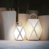 Muse Fixed Outdoor Lantern Large Matt White Lacquered By Contradi - Lifestyle View