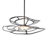 Muse LED Pendant Large, shown in Clear Steel, by Hubbardton Forge