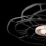 Muse LED Pendant Large detail in Clear Steel, by Hubbardton Forge