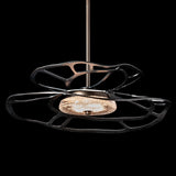 Muse LED Pendant Small detail in Clear Steel, by Hubbardton Forge